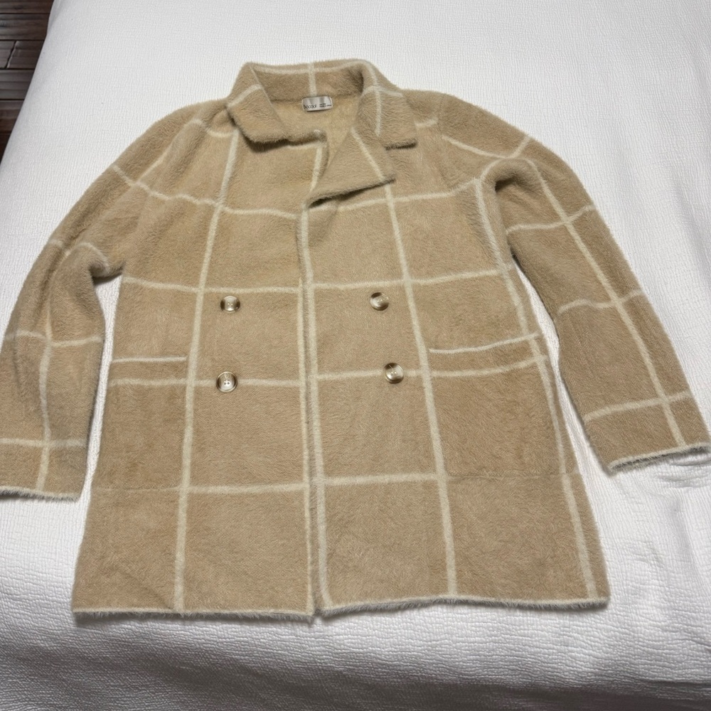 Women's Tan Double-Breasted Shacket